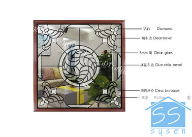 Double Tempered Decorative Window Glass Panels , Black Patina Home Window Glass